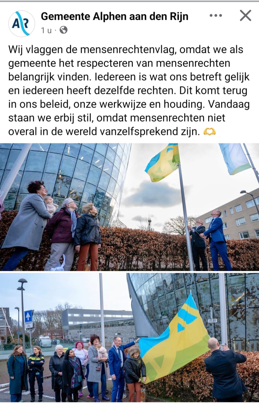 Hijsen Mensenrechtenvlag